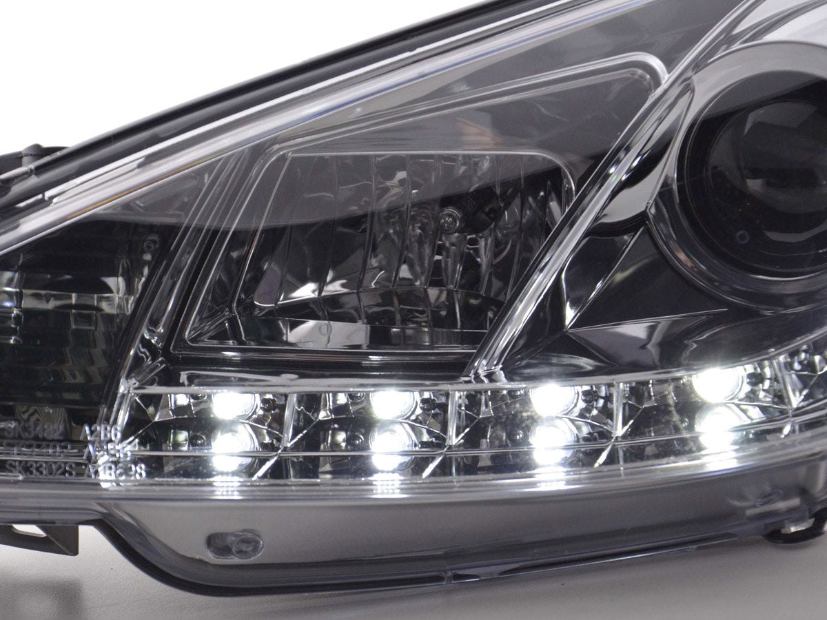 Scheinwerfer Set Daylight LED Tagfahrlicht Peugeot 206 Typ S16 98- chrom Scheinwerfer Set Daylight LED Tagfahrlicht Peugeot 206 Typ S16 98- chrom